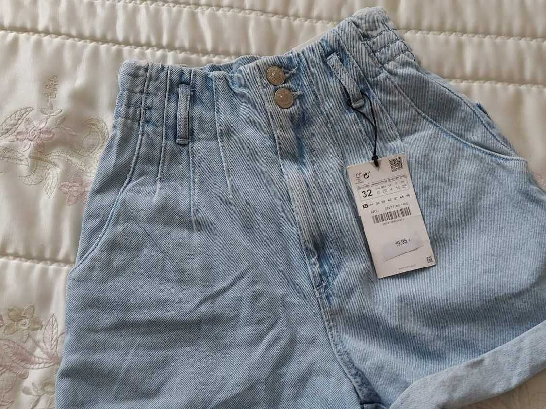 Джинсові шорти Zara, розм. eur 32, на наш 40-42. Нові