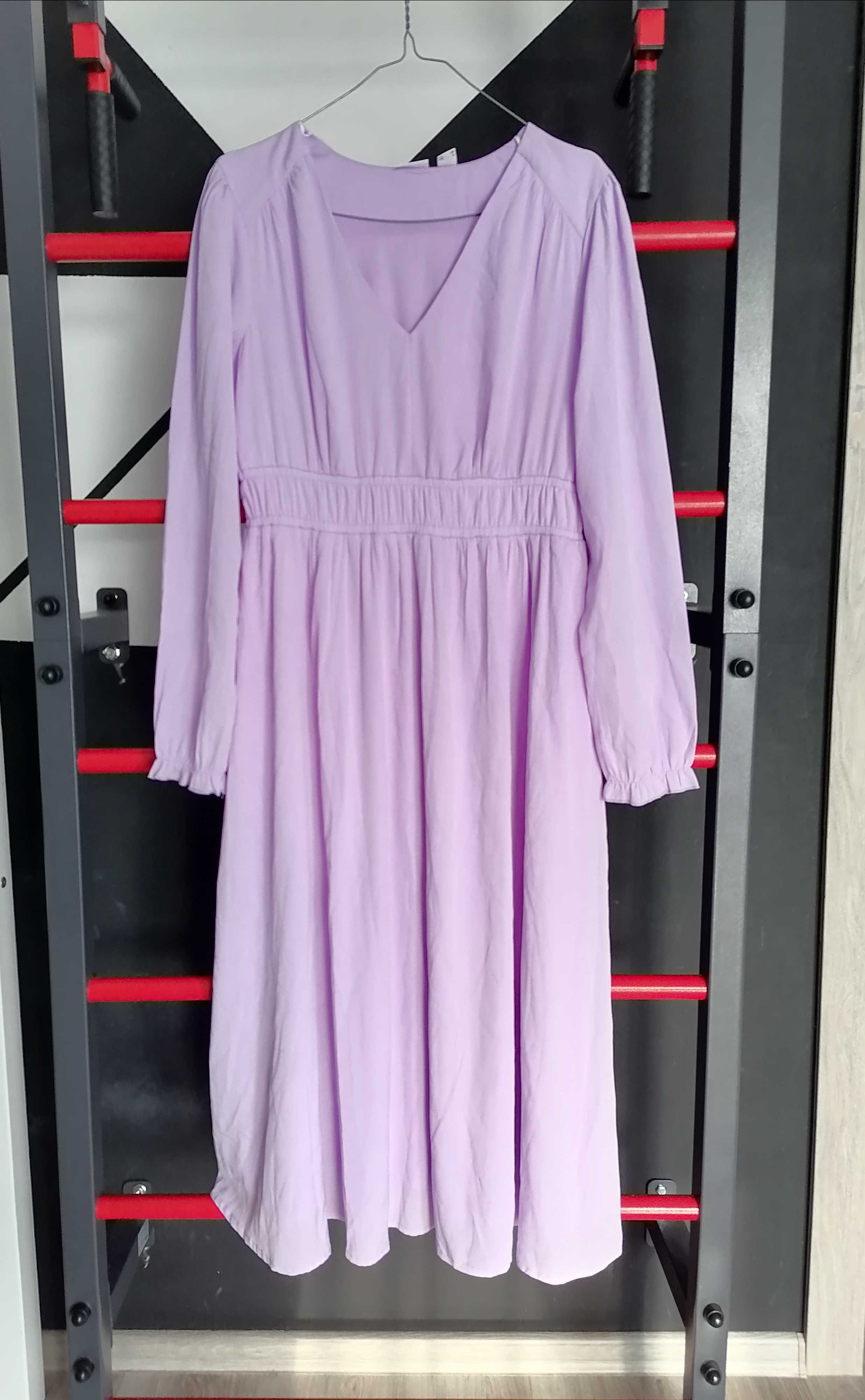 Nowa elegancka sukienka midi szyfon odcinana pod biustem 40 komunia