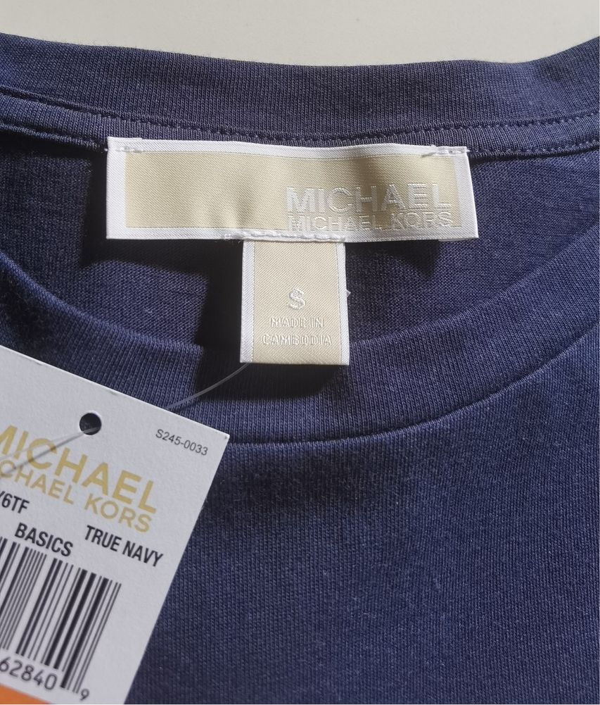 Michael Kors t-shirt bluzka granatowa logo miła w dotyku S -30%