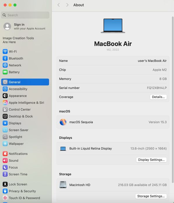 MacBook AIR 13 M2/8 CPU/ 8 GPU/8 Ram/ 256 Space Gray