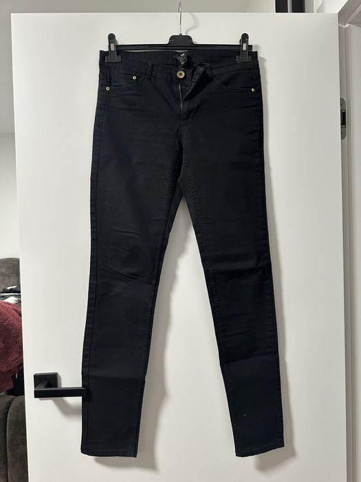 Spodnie damskie czarne rurki klasyczne, skinny, H&M, 38