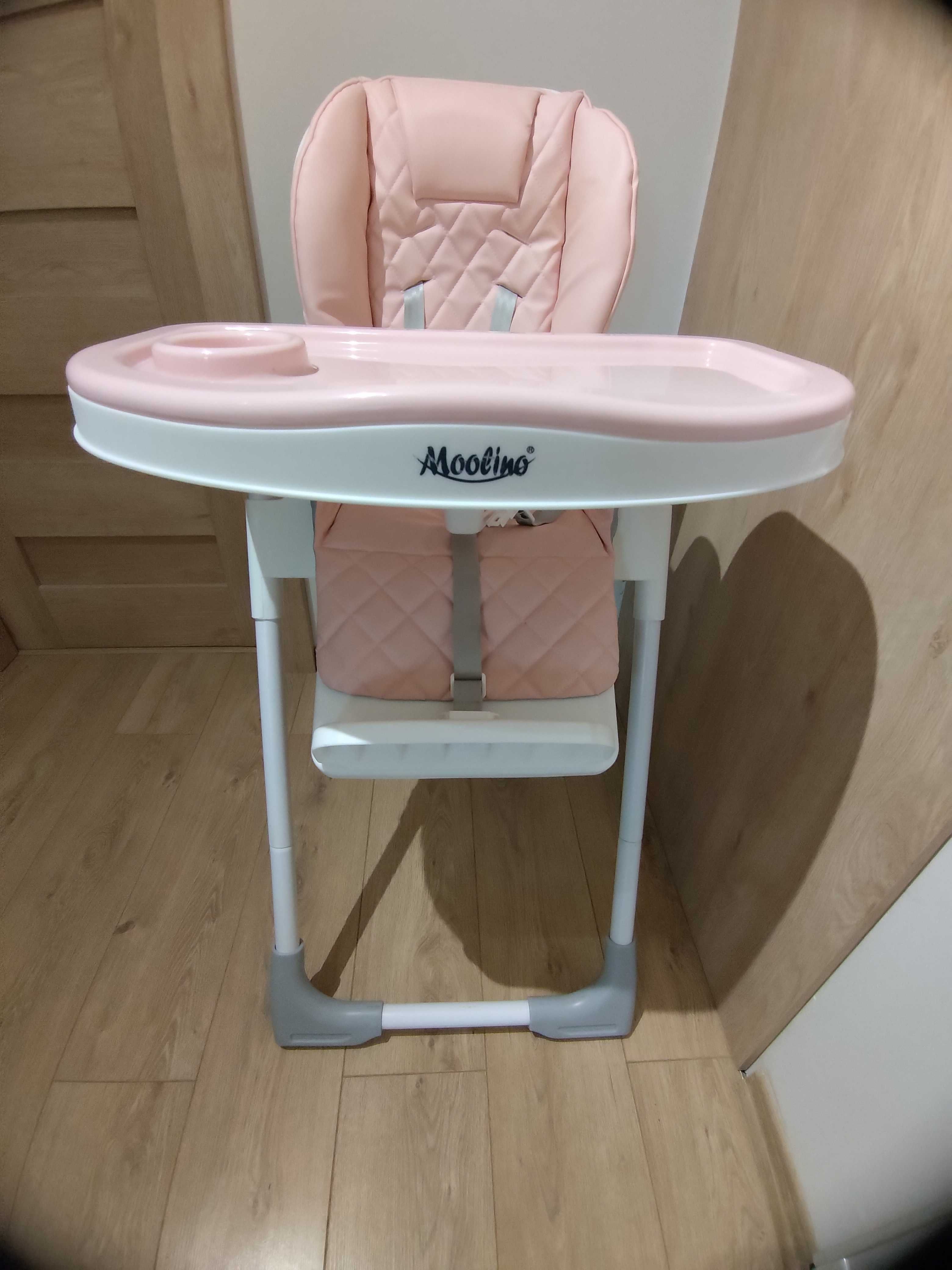 Krzesełko do karmienia Moolino Aurora Pink stan idealny