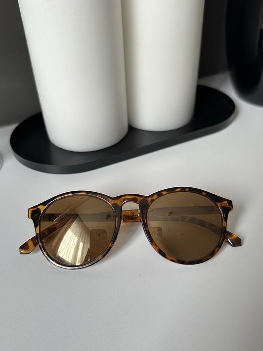 H&M okulary przeciwsłoneczne brązowe panterkowe