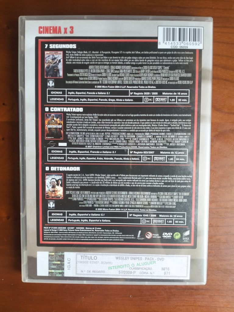 DVD triplo Wesley Snipes