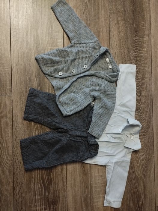 Zestaw na chrzciny, do chrztu dla chłopca rozmiar 62. Super stan!