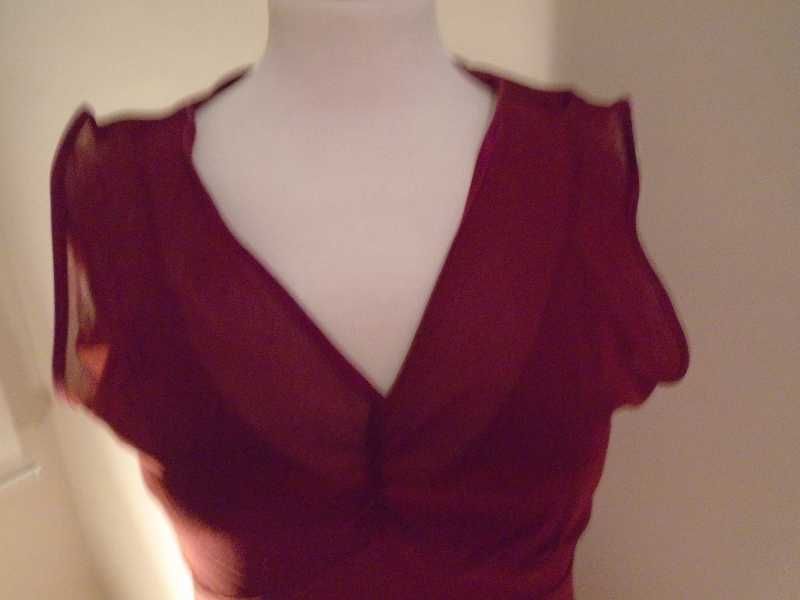Vestido vintage bordeaux lycra e transparência