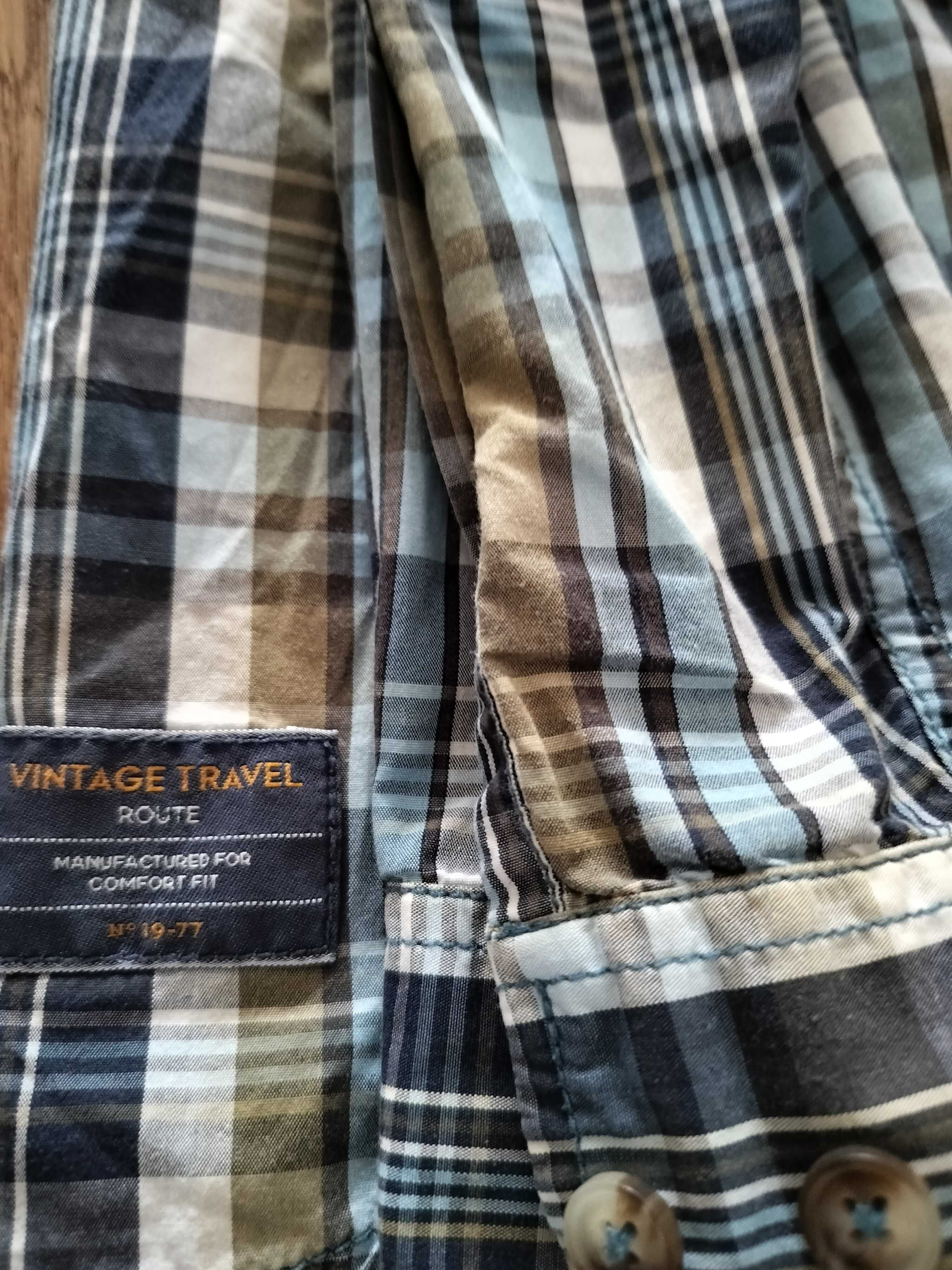 Camel Active koszula męska L kratka regular fit 42 idealna logowana