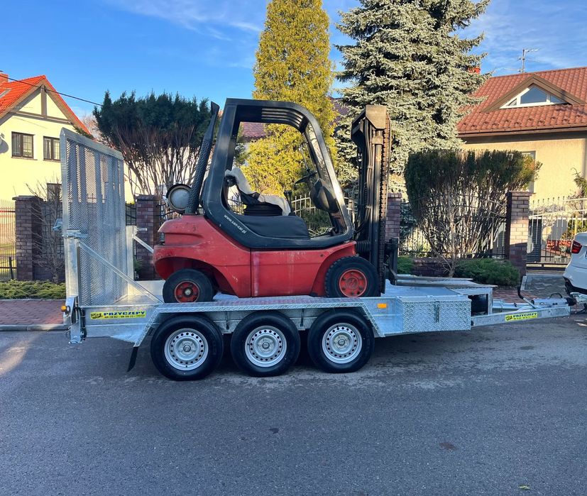 SAN-CAR Koparkowa  Producent Koparkowa Pod sprzęt budowlany 3 osie 3500kg Solidna Spawana