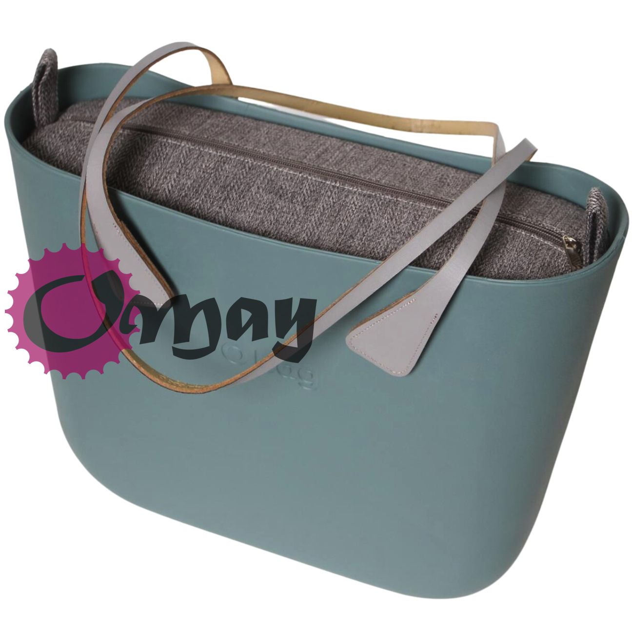 organizer OBAG STANDARD szary jodełka elegancka 2 kieszenie wkład OMAY