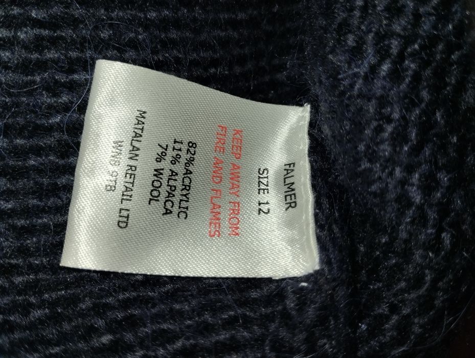 Sweter długi ciepły z welną alpaki