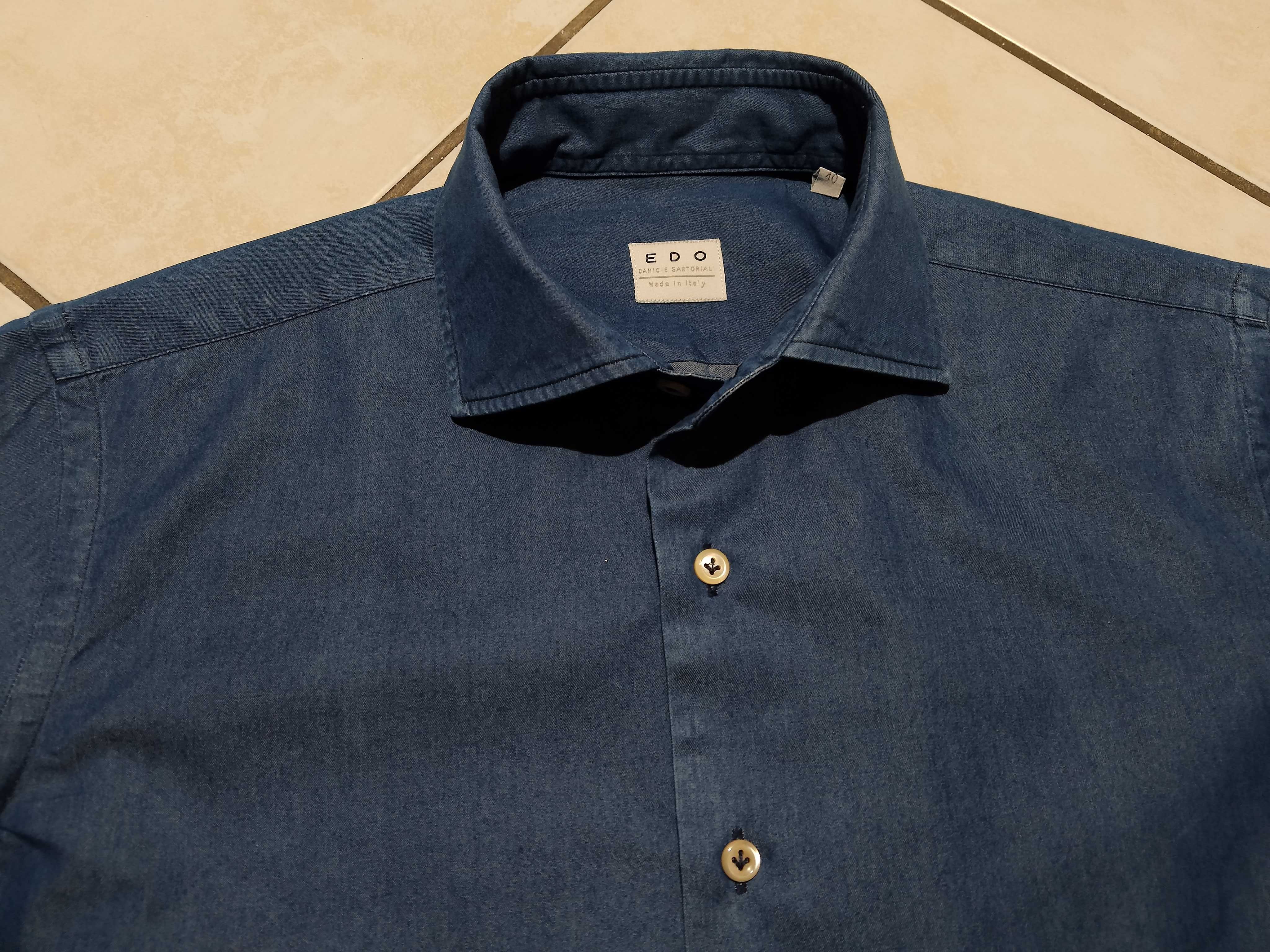 EDO CAMICIE SARTORIALI - NOWA! Koszula Męska Jeans rozmiar M