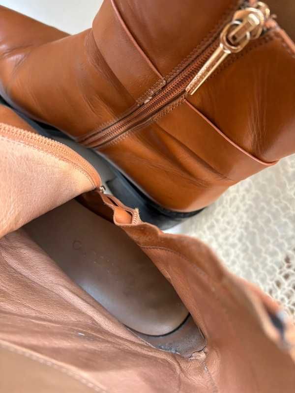 EVA LONGORIA designerskie kowbojki botki sztyblety 38 skórzane [699zł]