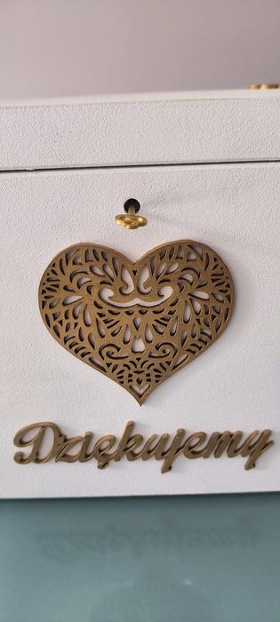 Ślubny zestaw - pudło na pieniądze i pudełko na obrączki plus gratisy