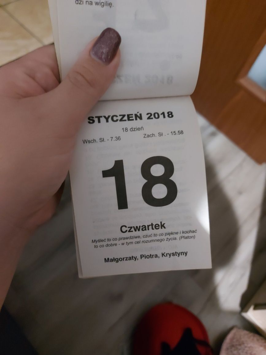 Kartka z kalendarza 2018, kartki z kalendarza,kalendarza 2018