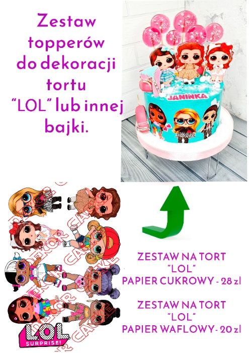 Zestaw dekoracyjny na tort "LOL"