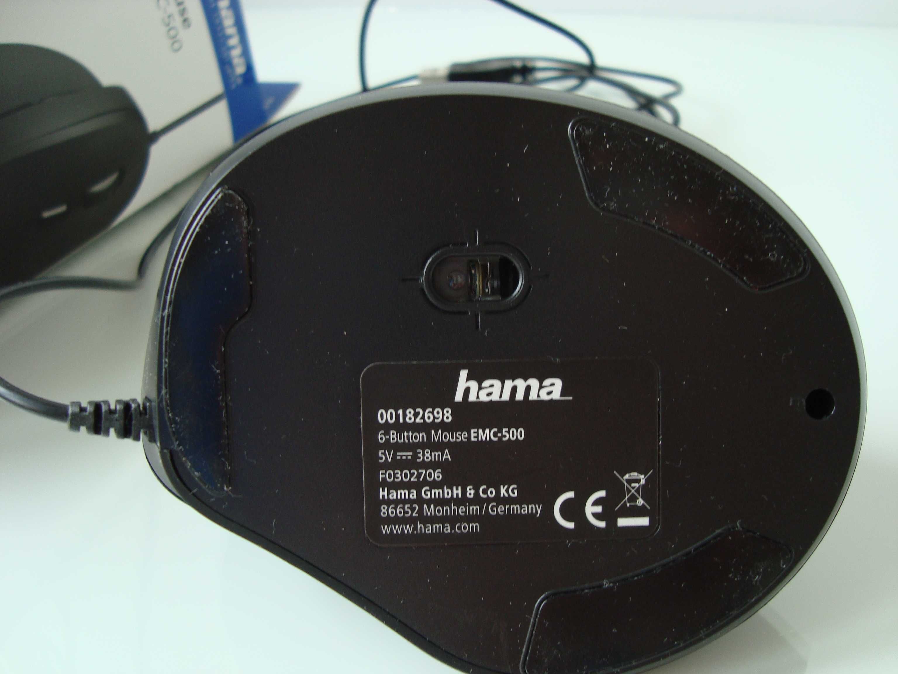 Mysz ergonomiczna przewodowa Hama EMC-500