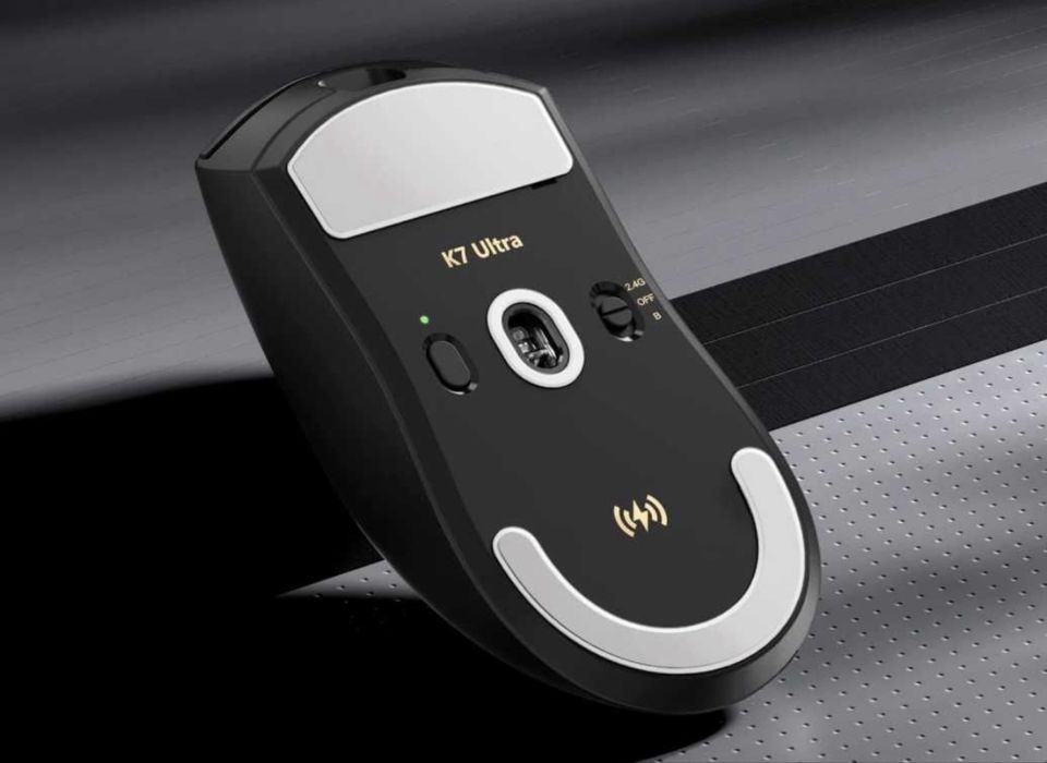 Бездротова ігрова миша MCHOSE K7 Ultra Black-Gold / White-Silver