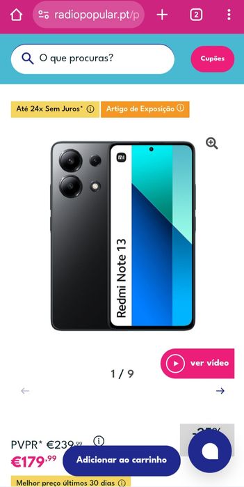 Promoção!! Redmi Note 13 128gb preto + 1 capa