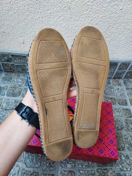 Dżinsowe espadryle ze skóry cielęcej Tory Burch 41