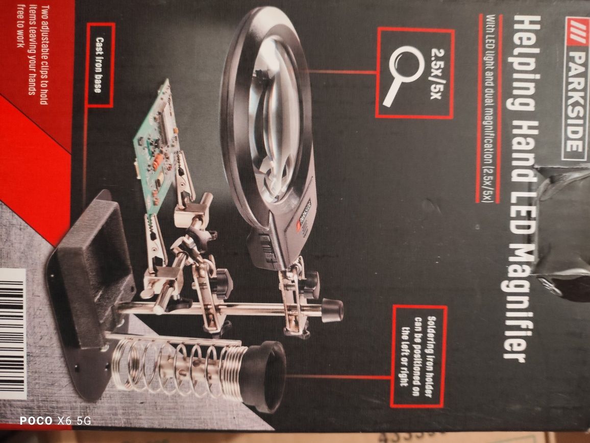 Parkside zestaw do mechaniki precyzyjnej z led lupą nowy