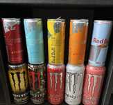 colecao bebidas energeticas, monster, redbull e rockstar