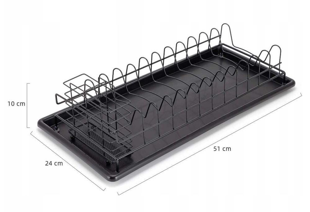 Ociekacz do naczyń sztućców SUSZARKA jednopoziomowa czarna