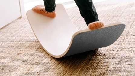 Deska do Balansowania dla Dzieci i Dorosłych Szary Spód Drewniana