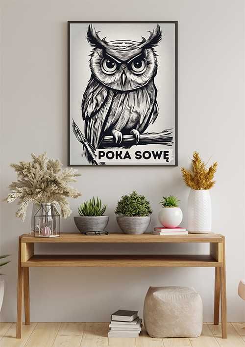 Plakat premium - poka sowę do salonu/ holu