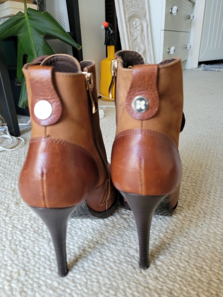 Botki wysokie kozaki szpilki 38 Kazar buty