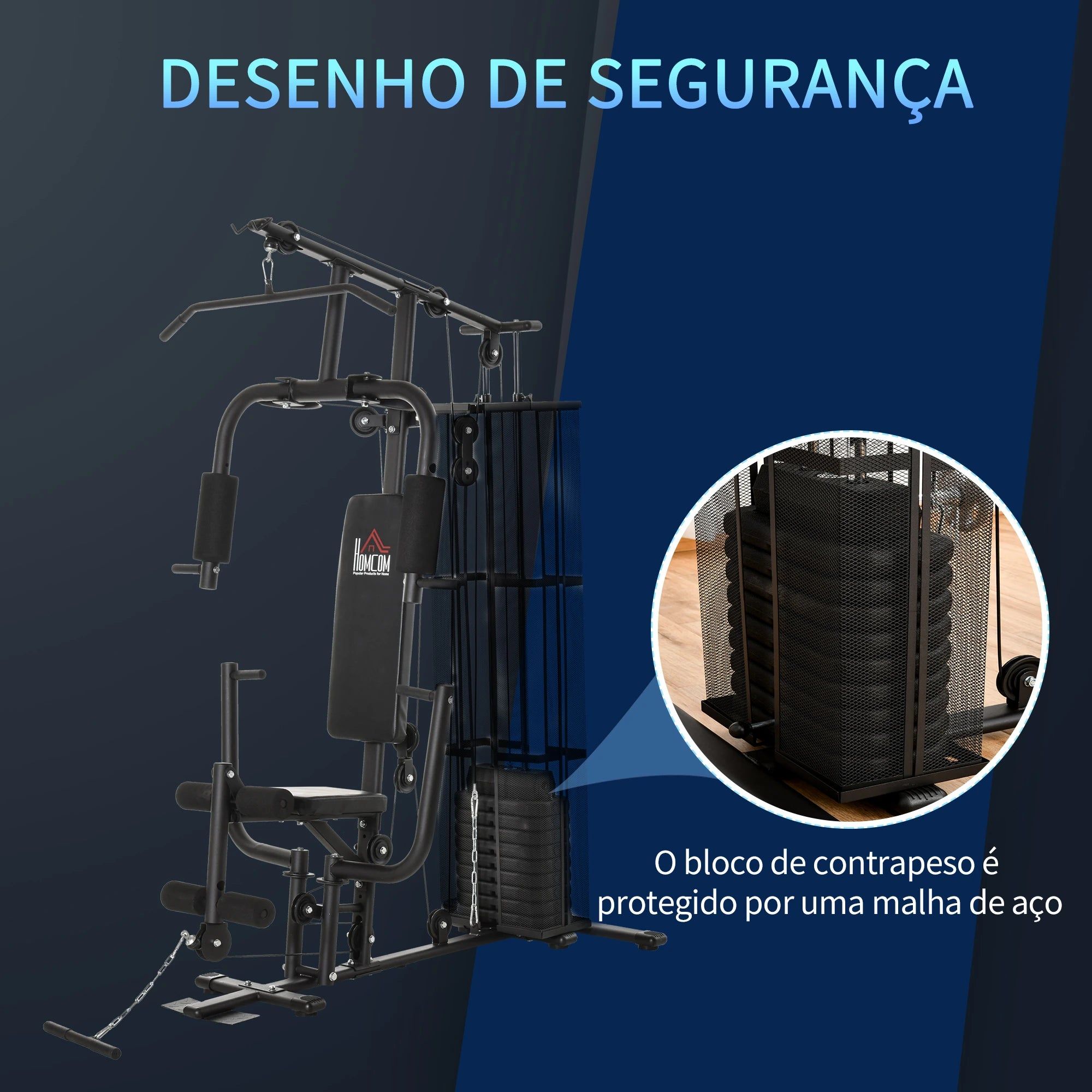 Multi Estação de Musculação - 45kg de Peso, Carga Máx. 120kg