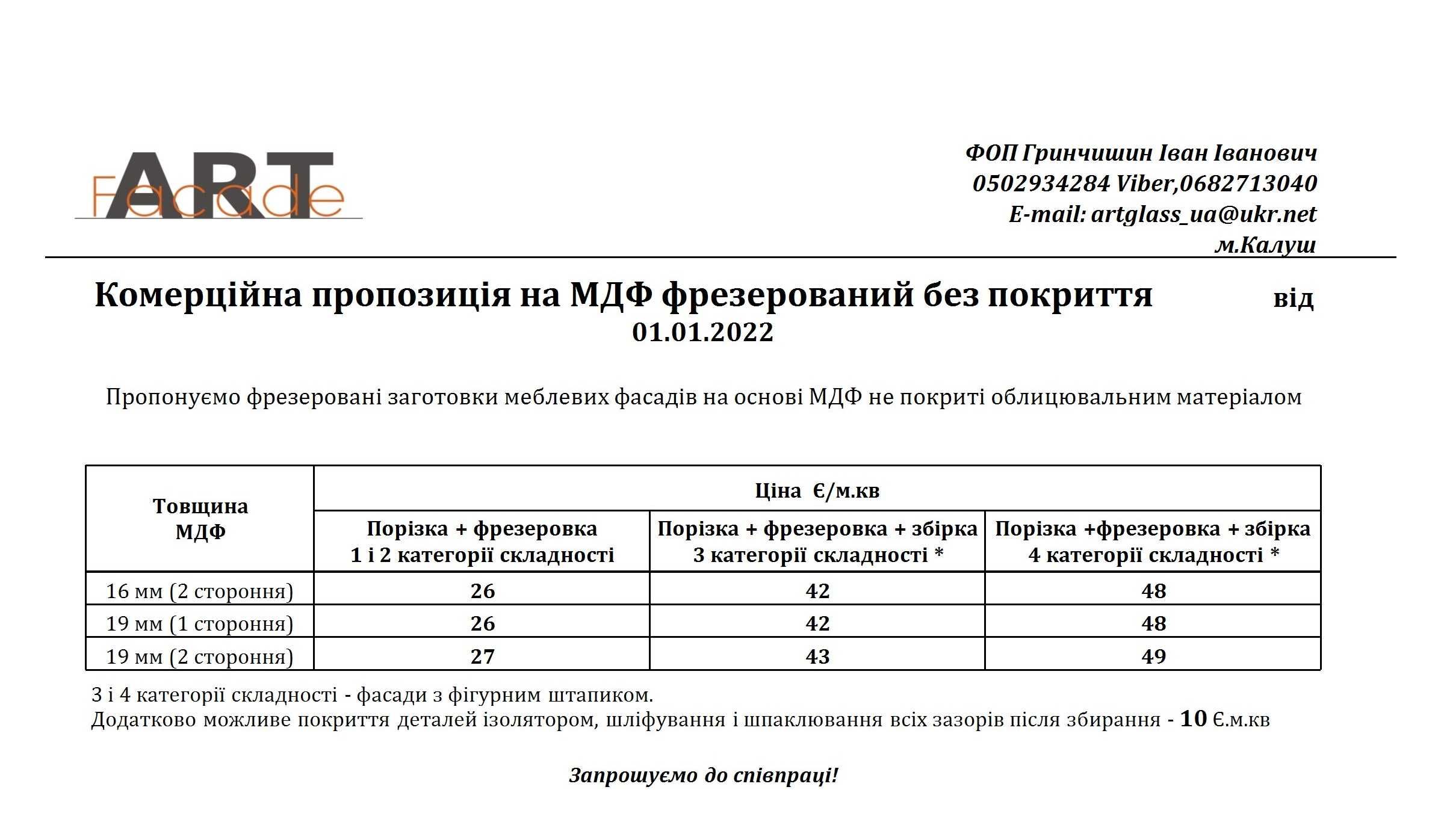 МДФ фасади сирець