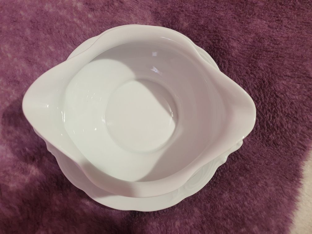 Sosjerka na podstawie Fryderyka biała porcelana Krzysztof Kristoff