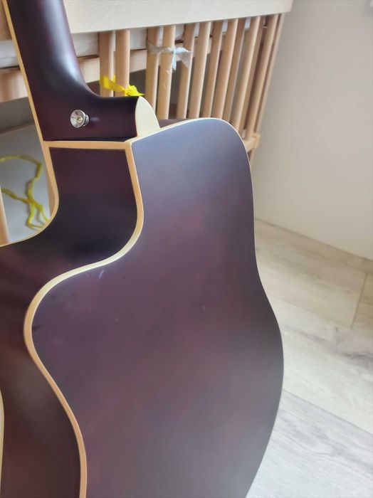 матовая гитара акустическая металические струны полноразмерная