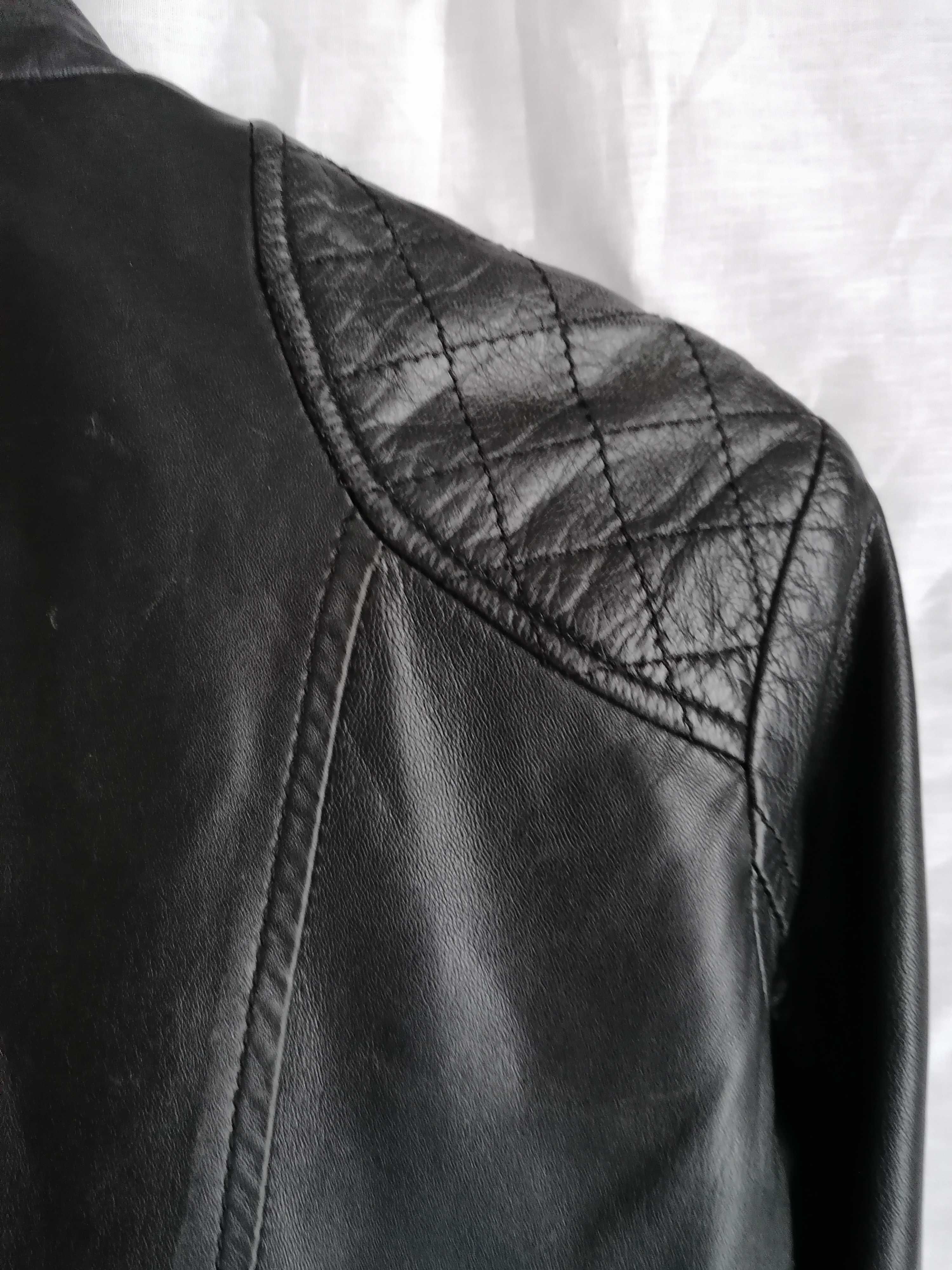 Zara, kurtka motocyklowa vintage, rozm M, skóra naturalna 100%