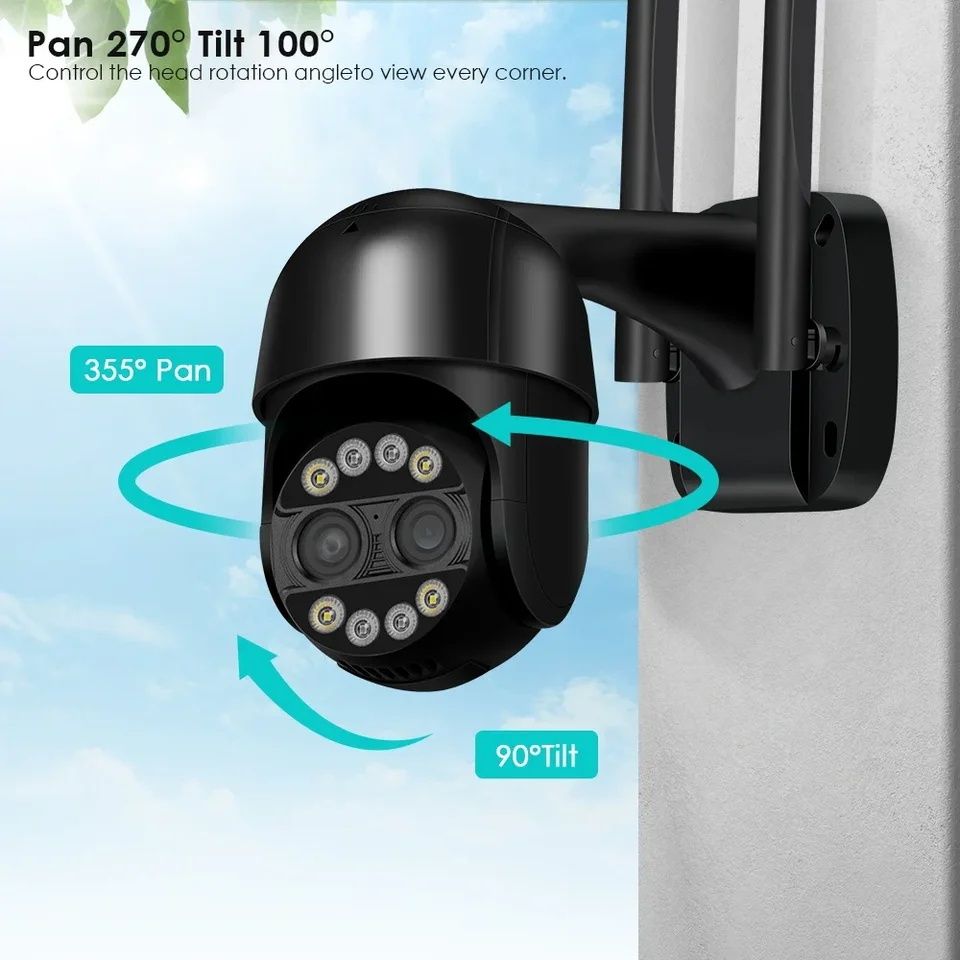 Kamera IP 360° 8MP wifi zoom 8x dwie soczewki