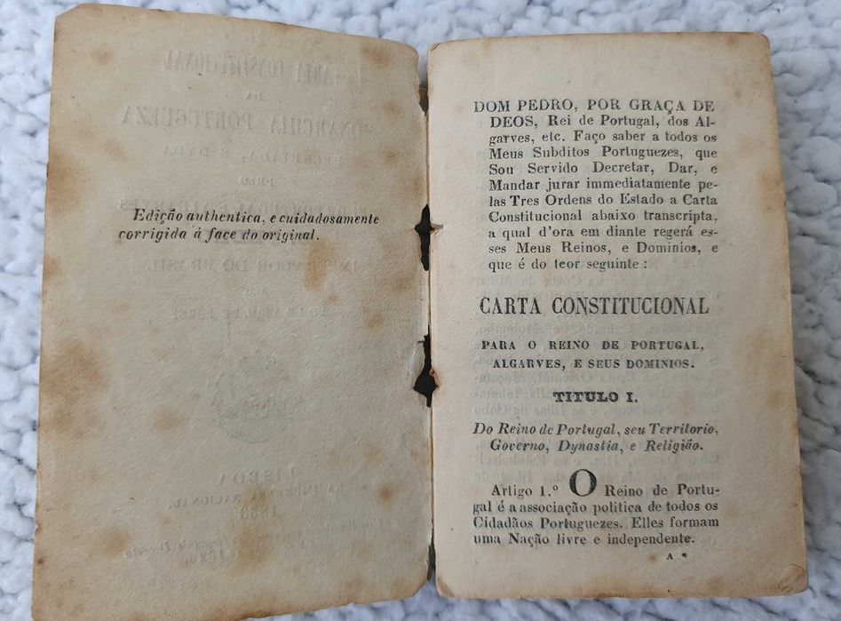 1853 - Carta Constitucional da Monarchia Portugueza - MUITO RARO