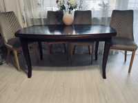Stół rozkładany do salonu drewniany ciemny orzech