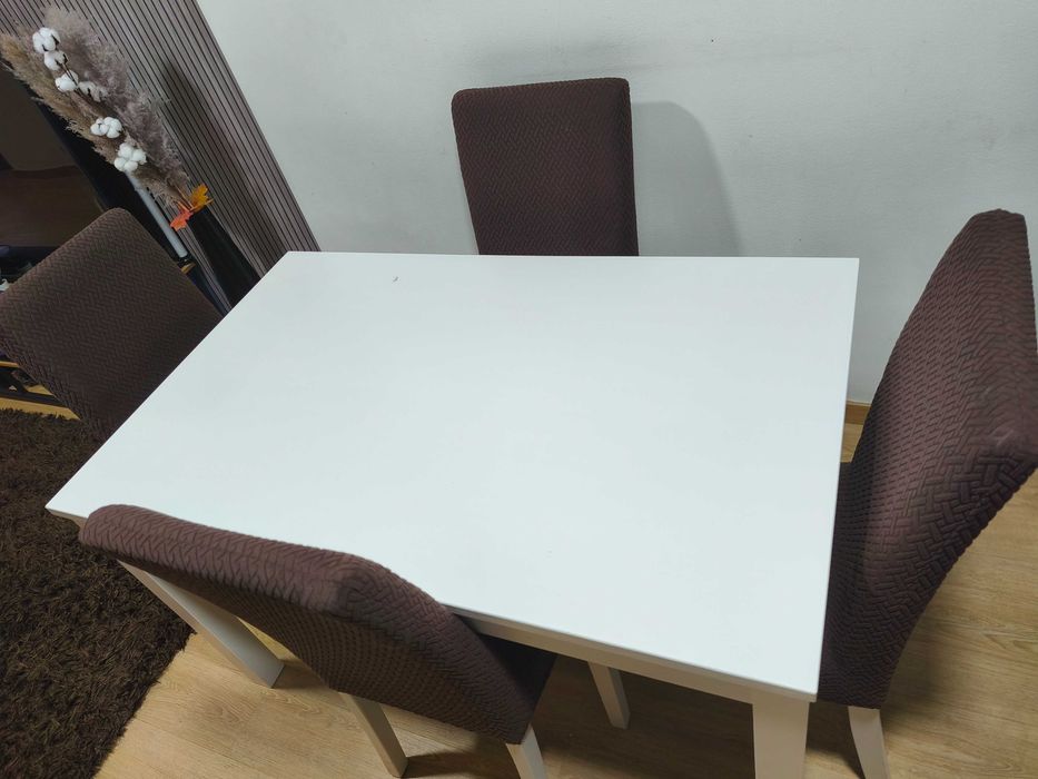 Mesa da Jantar Extensível em Madeira Branca