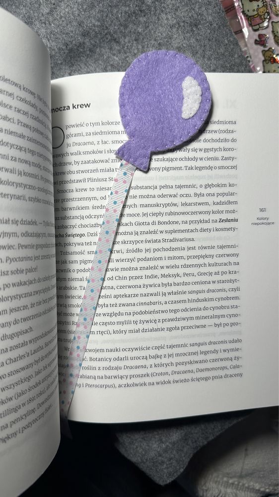 Zakładka do książki balonik fioletowy