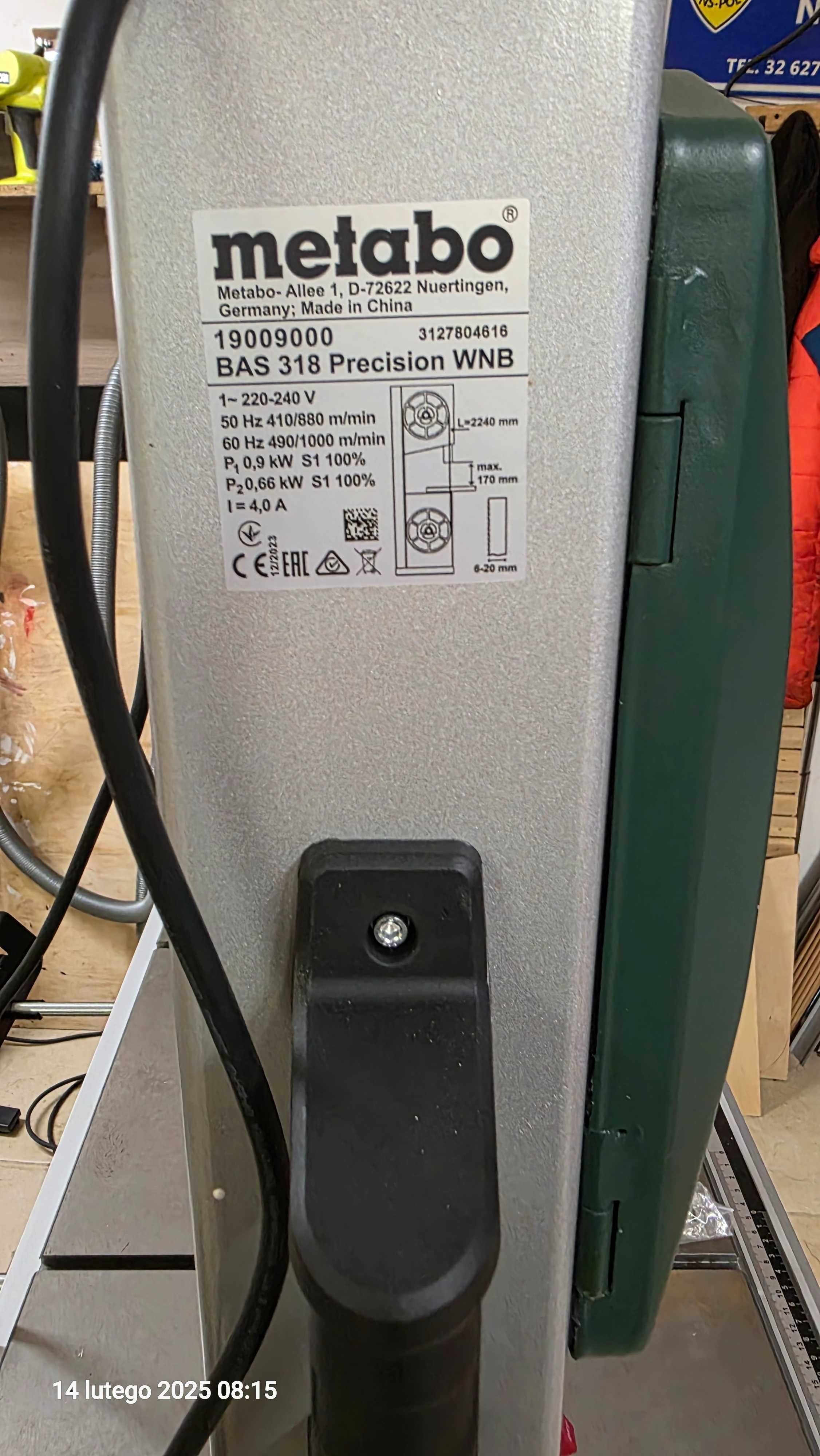 Piła taśmowa Metabo BAS 318 PRECISION - 170 mm cięcie. Nowa.