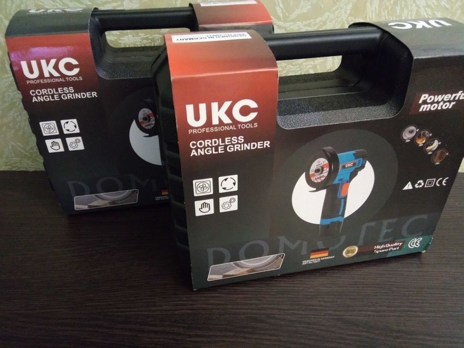 Машинка шлифовальная аккумуляторная, болгарка UKC