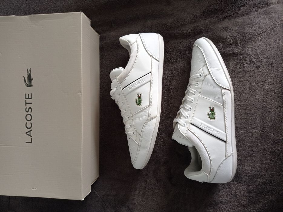 Buty Lacoste Chaymon rozmiar 44 białe skóra skórzane męskie tani super