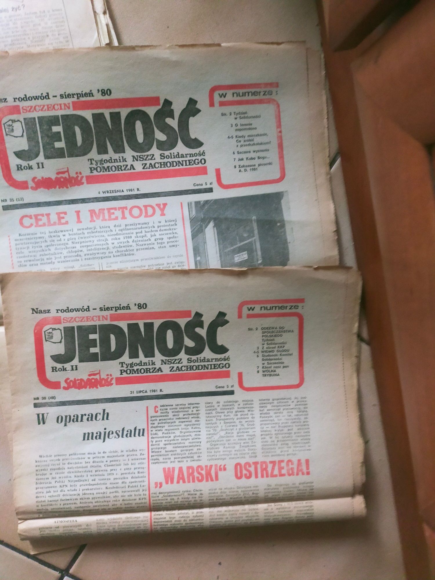 Stare gazety Solidarność 1981
