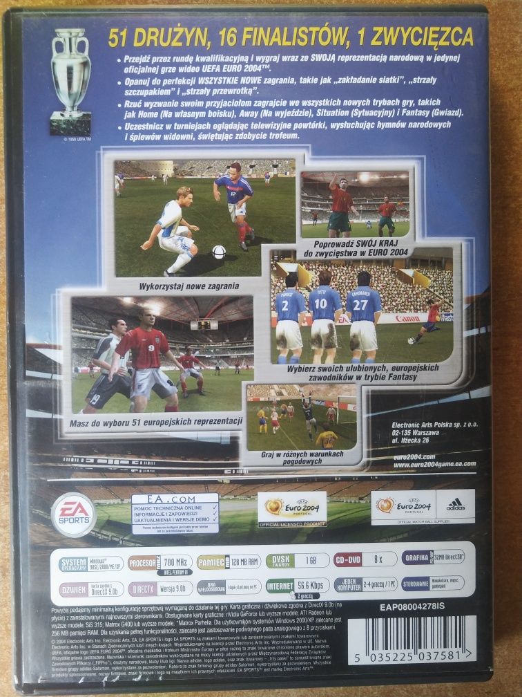 UEFA EURO 2004 PORTUGALIA limitowana gra PC z serii FIFA PL wydanie