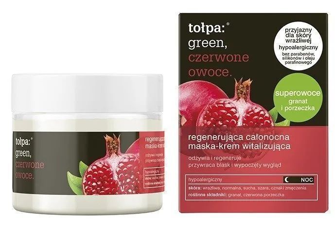 3X Tołpa Regenerująca Całonocna Maska Krem 50 Ml Green Red Fruits