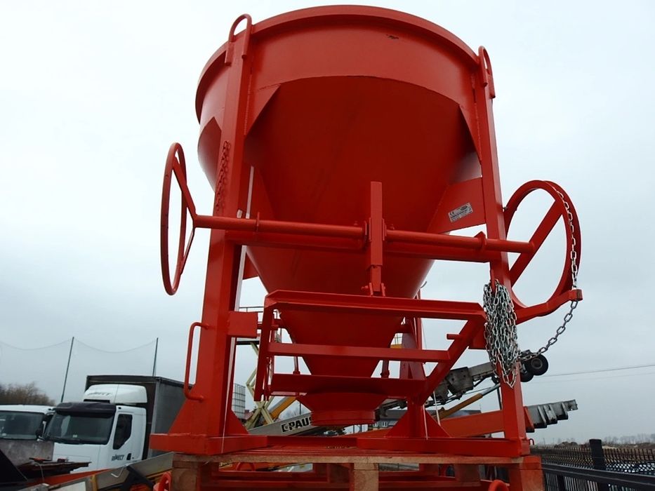 Pojemnik zbiornik beton lej rękaw podajnik kubeł dźwigowy dźwig 750 L