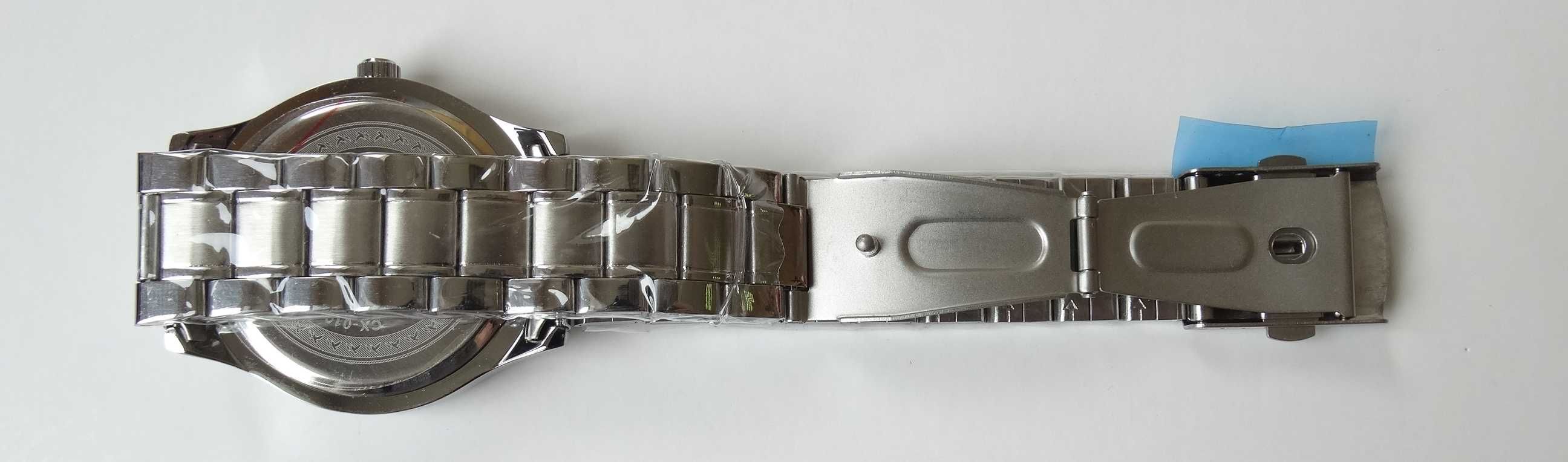 Klasyczny zegarek męski unisex 38mm z białą tarczą bransoleta stalowa