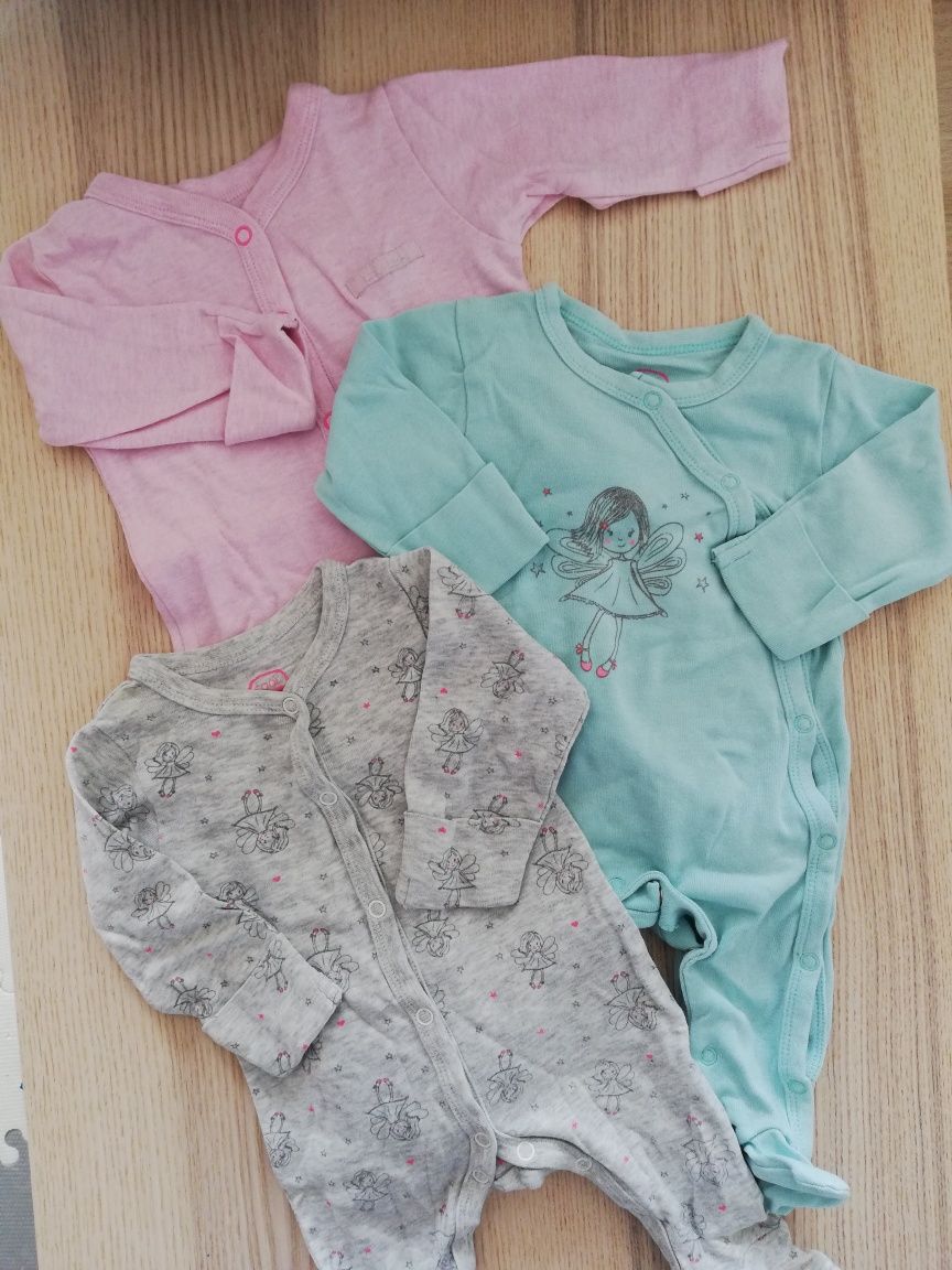Zestaw 3 piżamek pajacyki kombinezony dziewczęce CoolClub 56 różowe