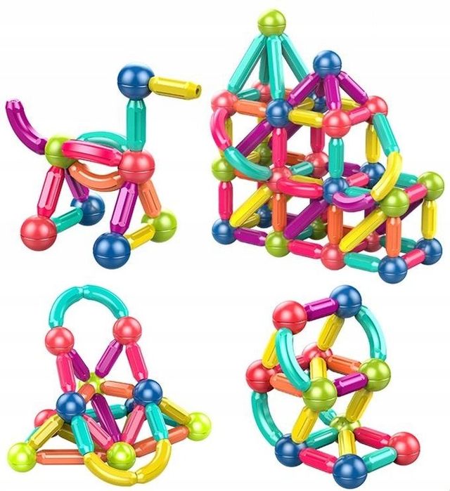 Klocki Magnetyczne Zestaw Konstrukcyjne 84 Elem. Magnetic Sticks Eduka