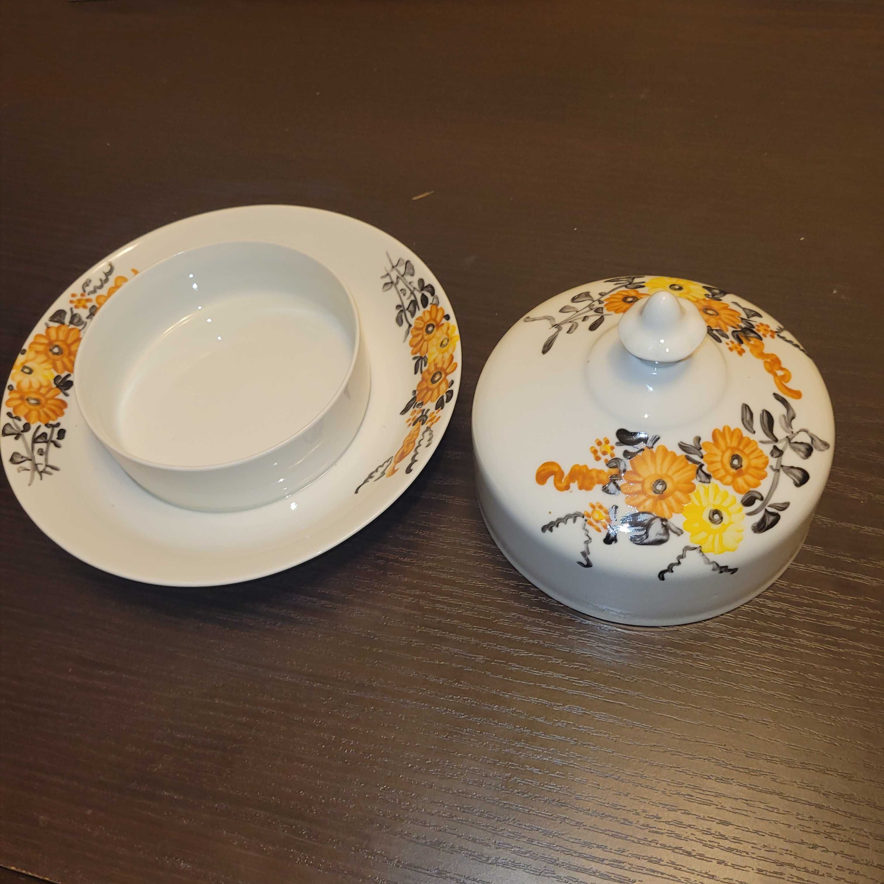 Porcelanowa Maselniczka - ręcznie malowana